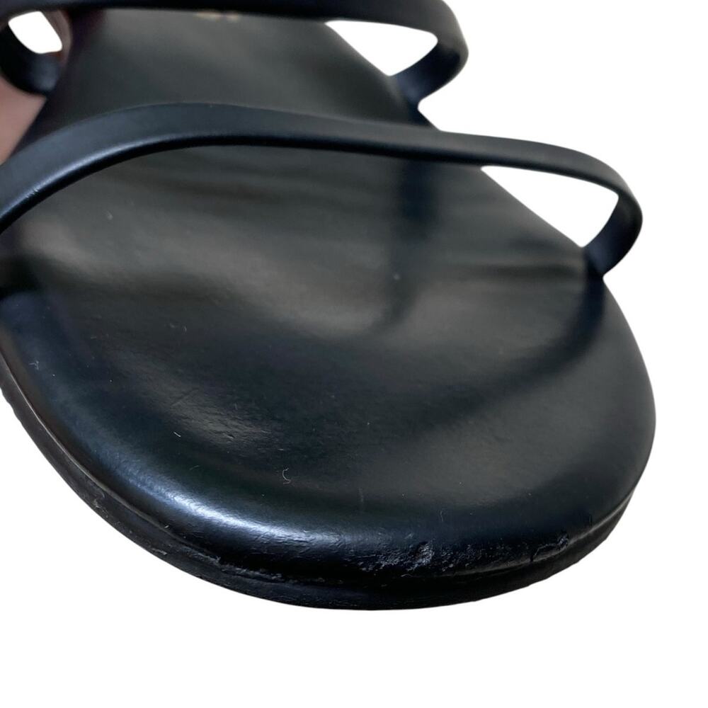 Tkees Gemma Leather Sandals US 8 Black Two Strap Slides Minimalist Neutral - Picture 10 of 14